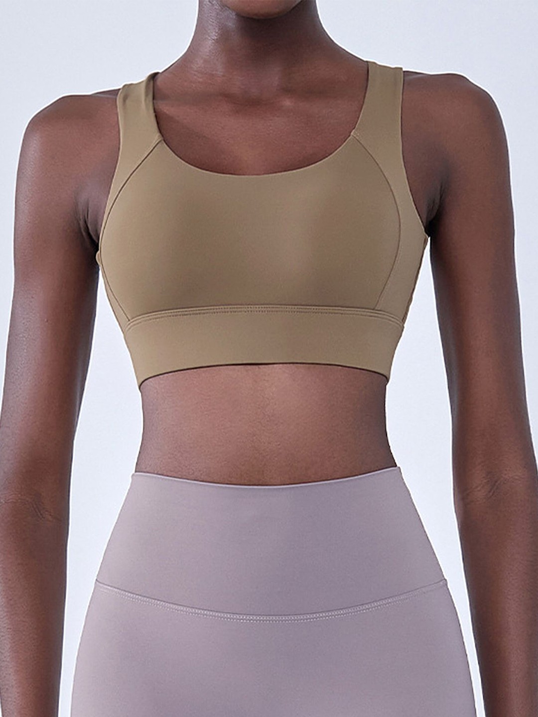 

LULU & SKY Women Full Coverage Workout Bra, Khaki