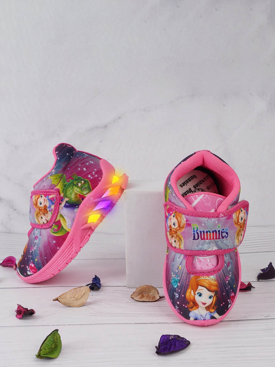 

BUNNIES Kids Printed High-Top Slip-On Sneakers, Pink