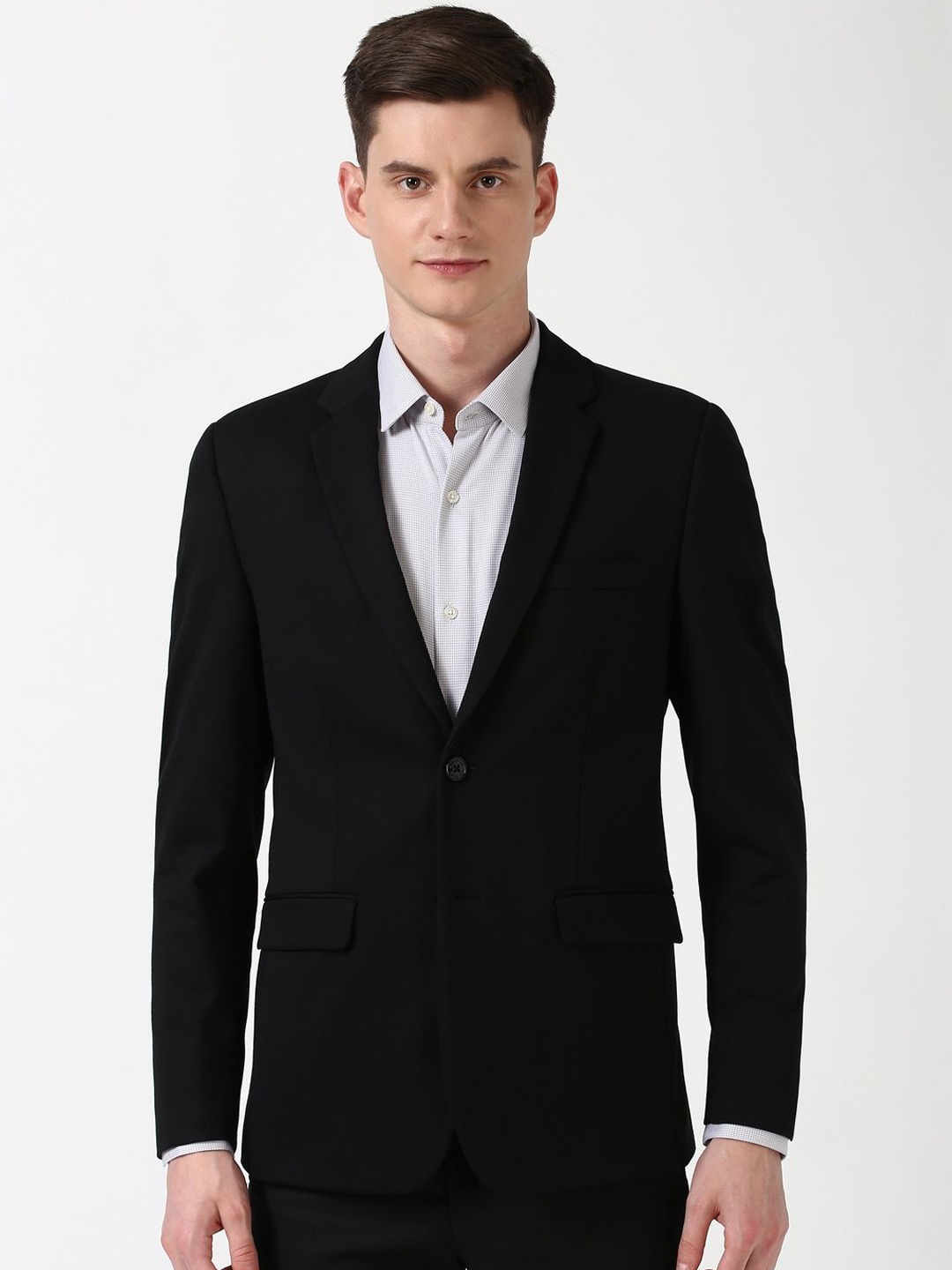 

Peter England Elite Single Breasted Blazer, Black