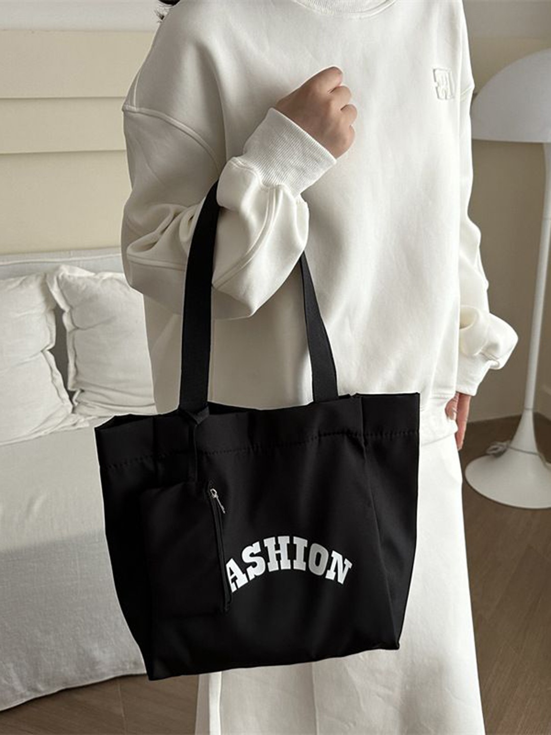 

StyleCast Women Typography Printed Shopper Tote Bag, Black