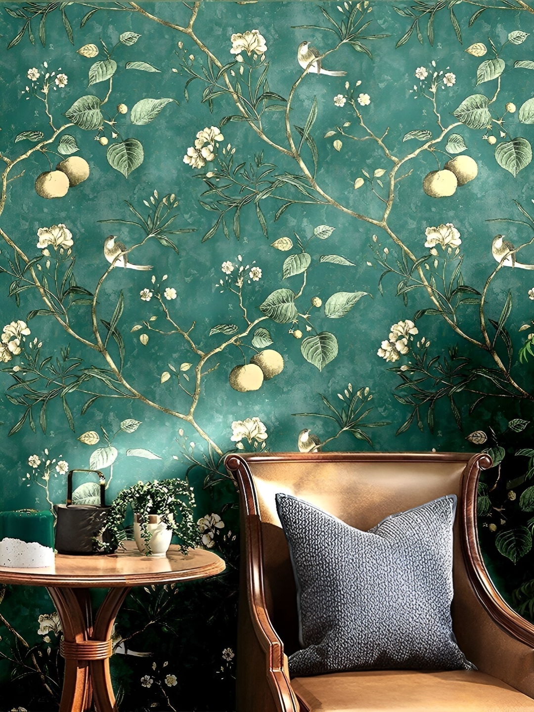 

ANNA CREATIONS Green & White Printed Self-Adhesive Wallpaper