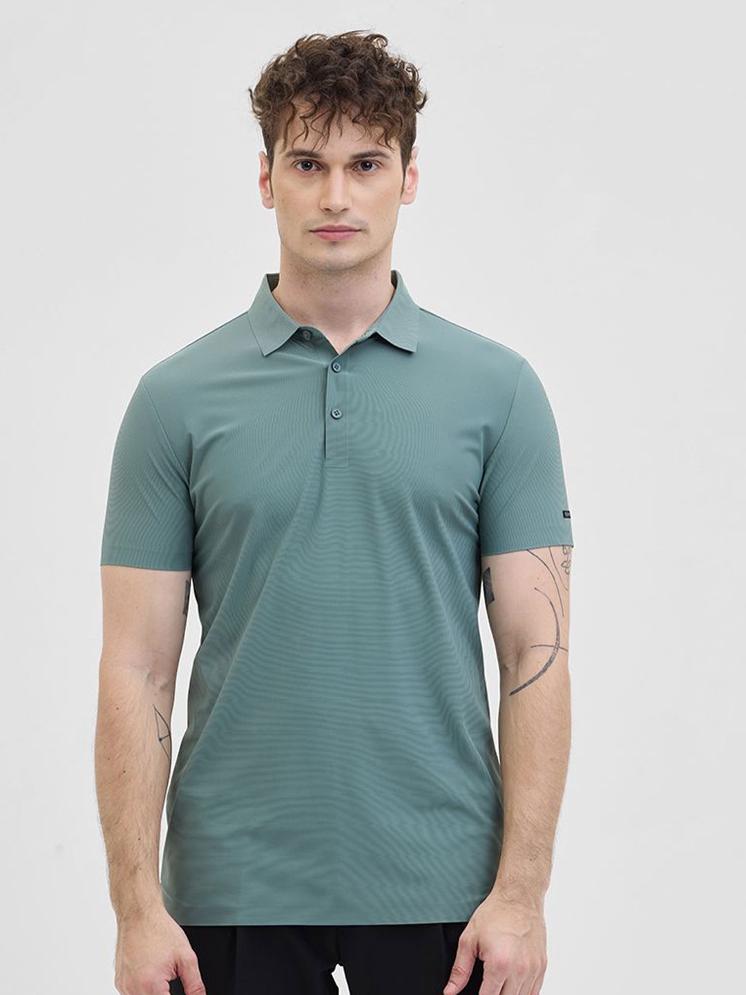 

Snitch Men Polo Collar Slim Fit T-shirt, Green