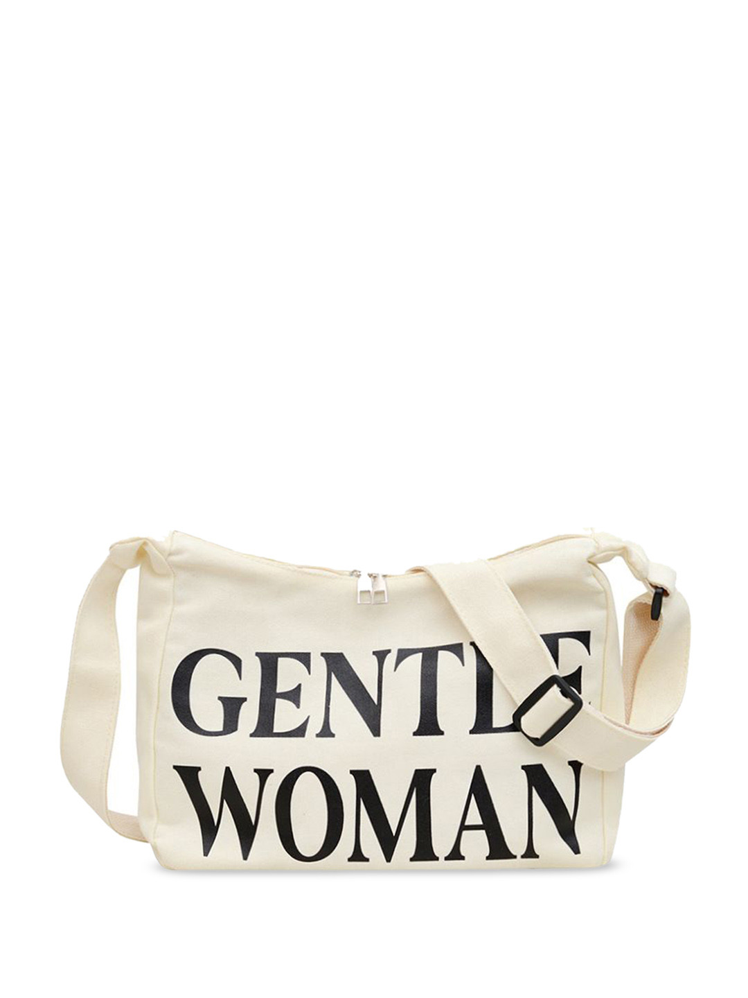 

StyleCast Women Typography Printed Structured Tote Bag, Cream