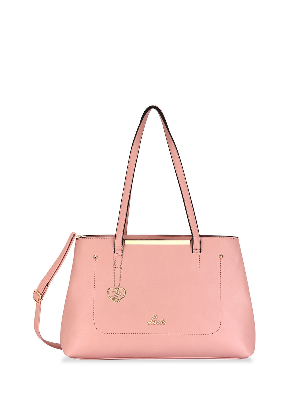 

Lavie Women Arlet Medium Solid Structured Satchel Bag, Peach