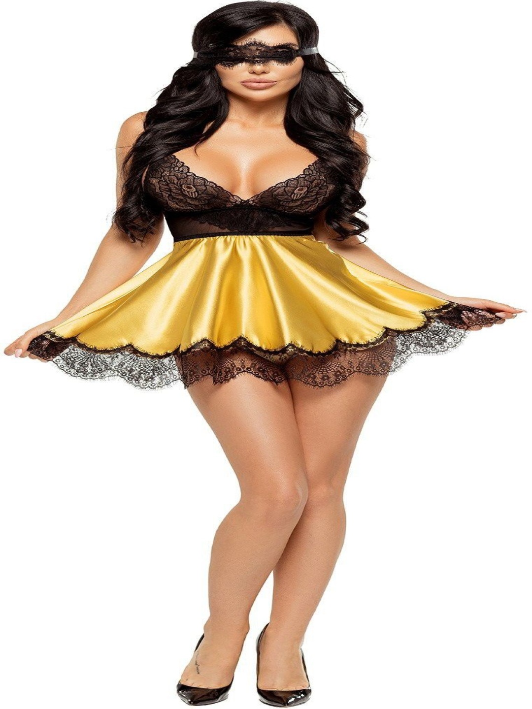 

SSoShHub Satin Baby Doll, Black