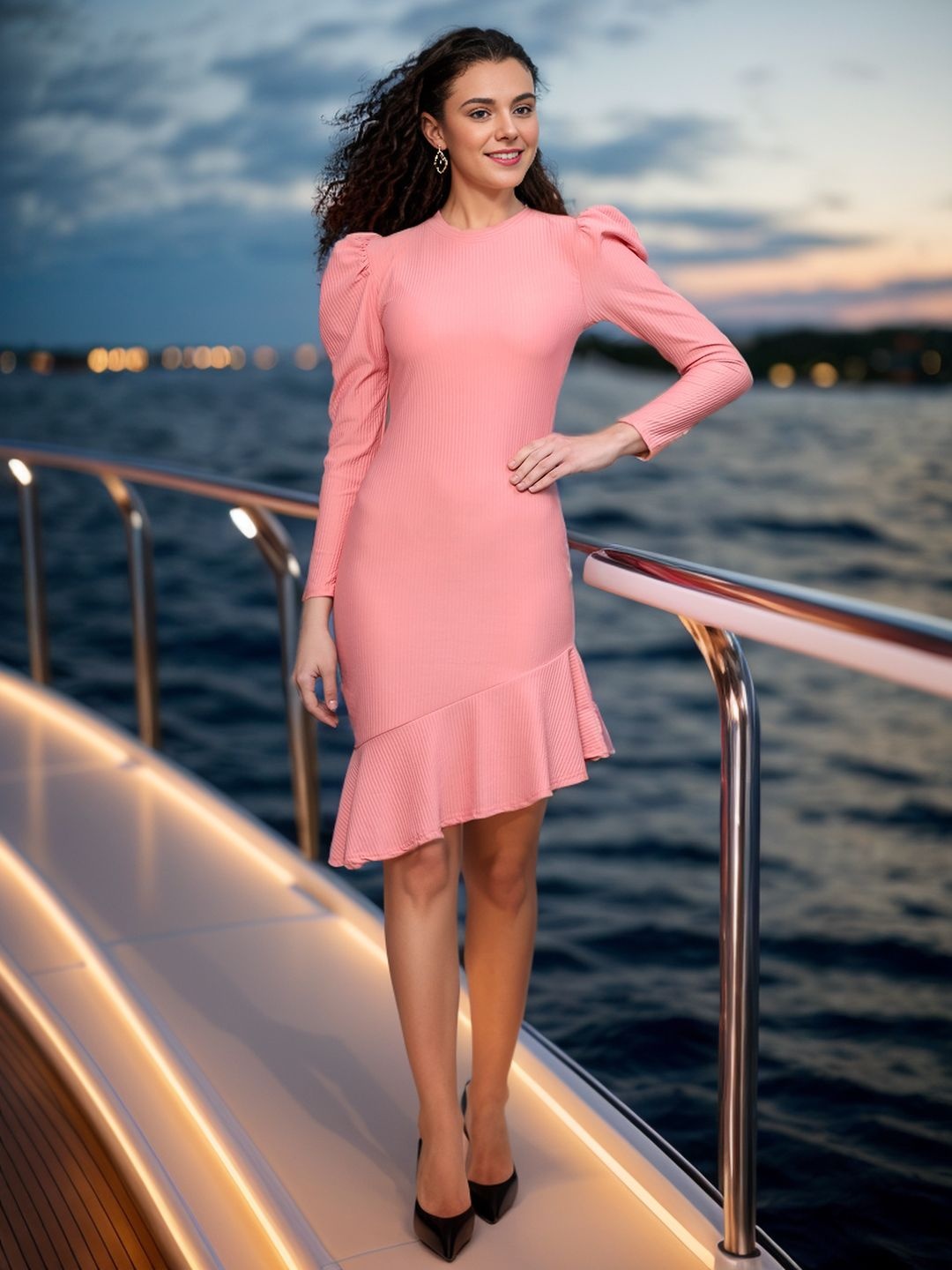 

DressBerry Scuba A-Line Dress, Pink