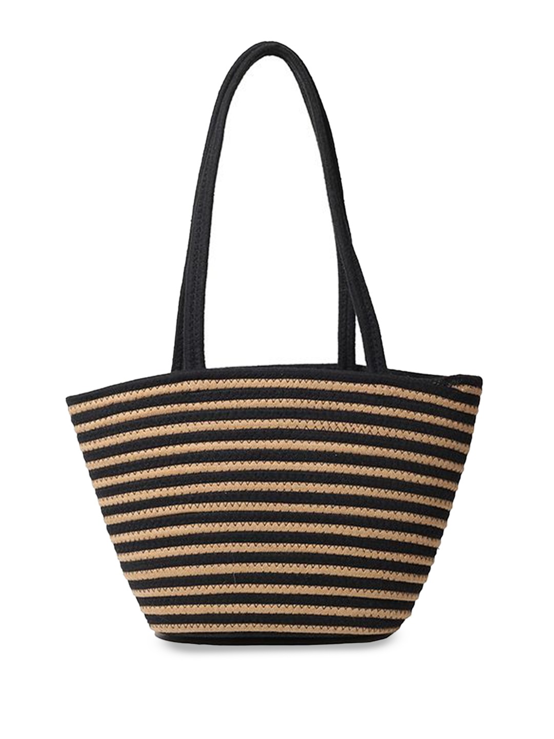 

StyleCast Women Striped Shopper Tote Bag, Black