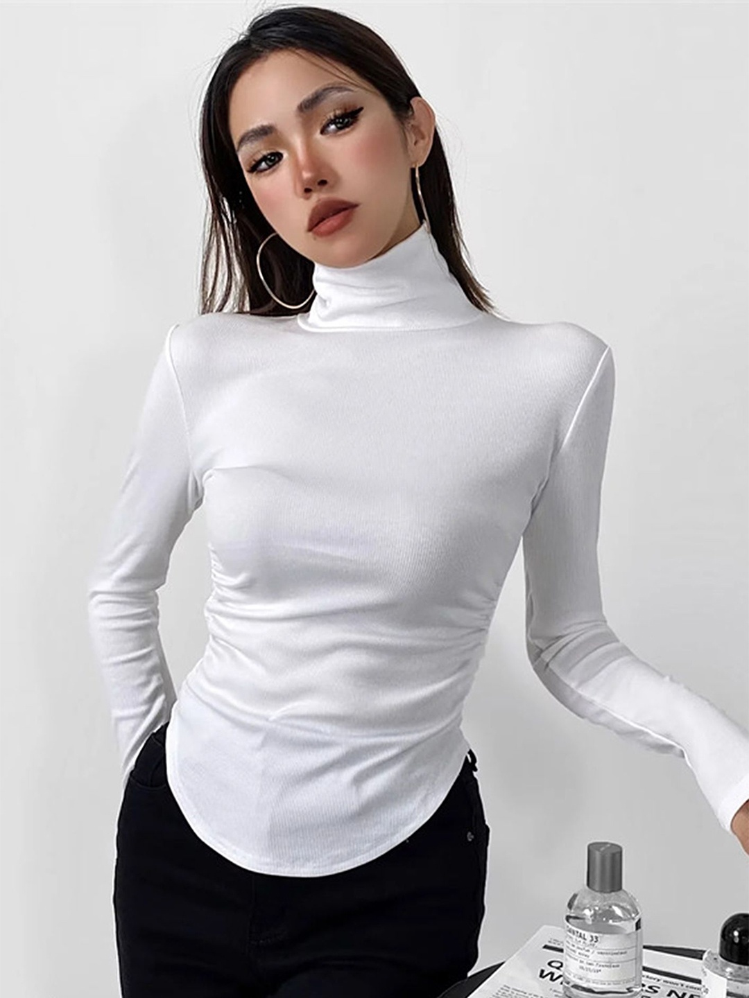 

LULU & SKY Women High Neck Top, White