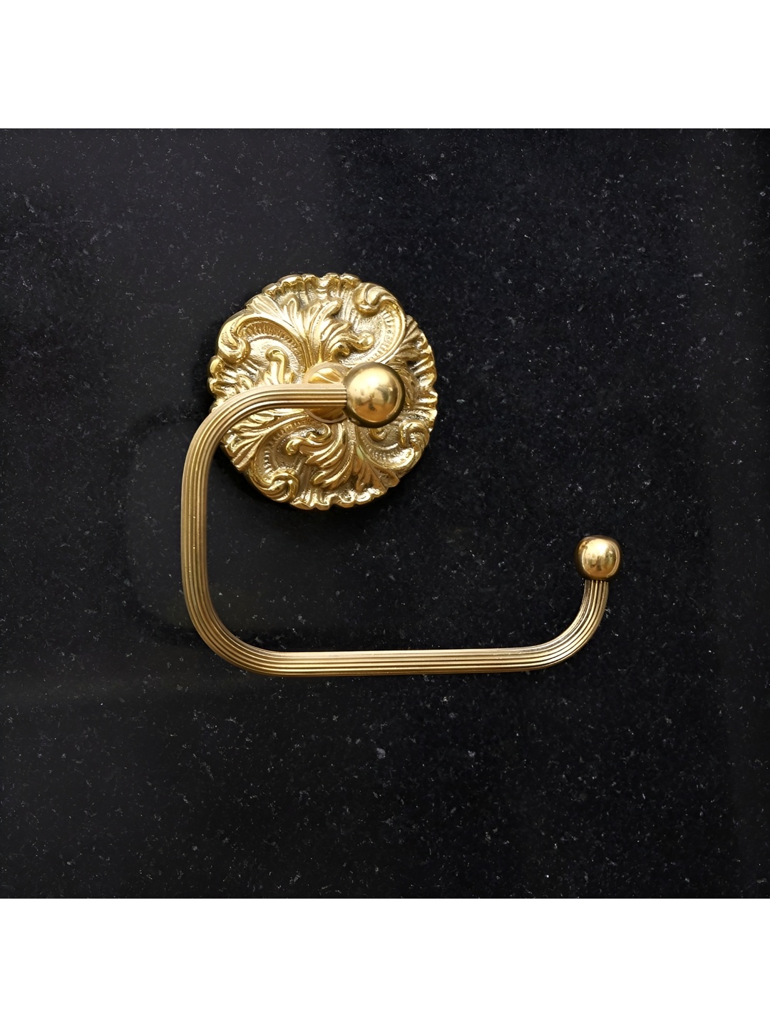 

Indianshelf Gold-Toned Floral Textured Brass Tissue Holder