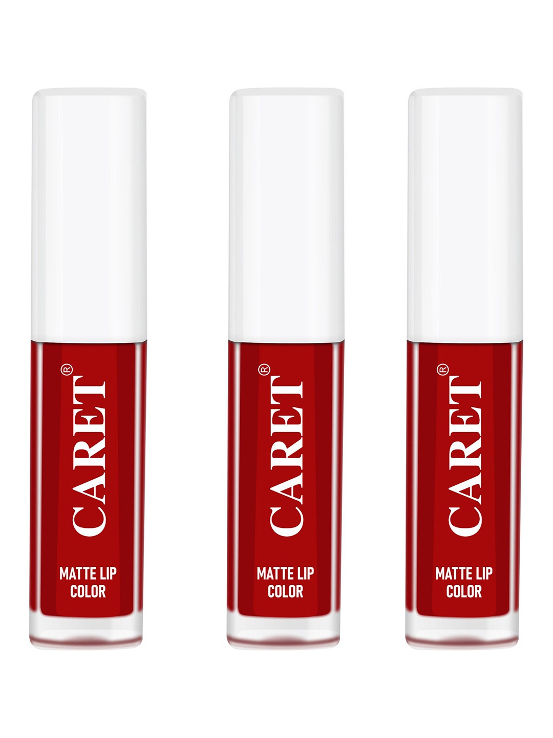

CARET ORGANIC Set Of 3 Super-Pigmented Liquid Matte Lipsticks - 2 ml Each - Red 3