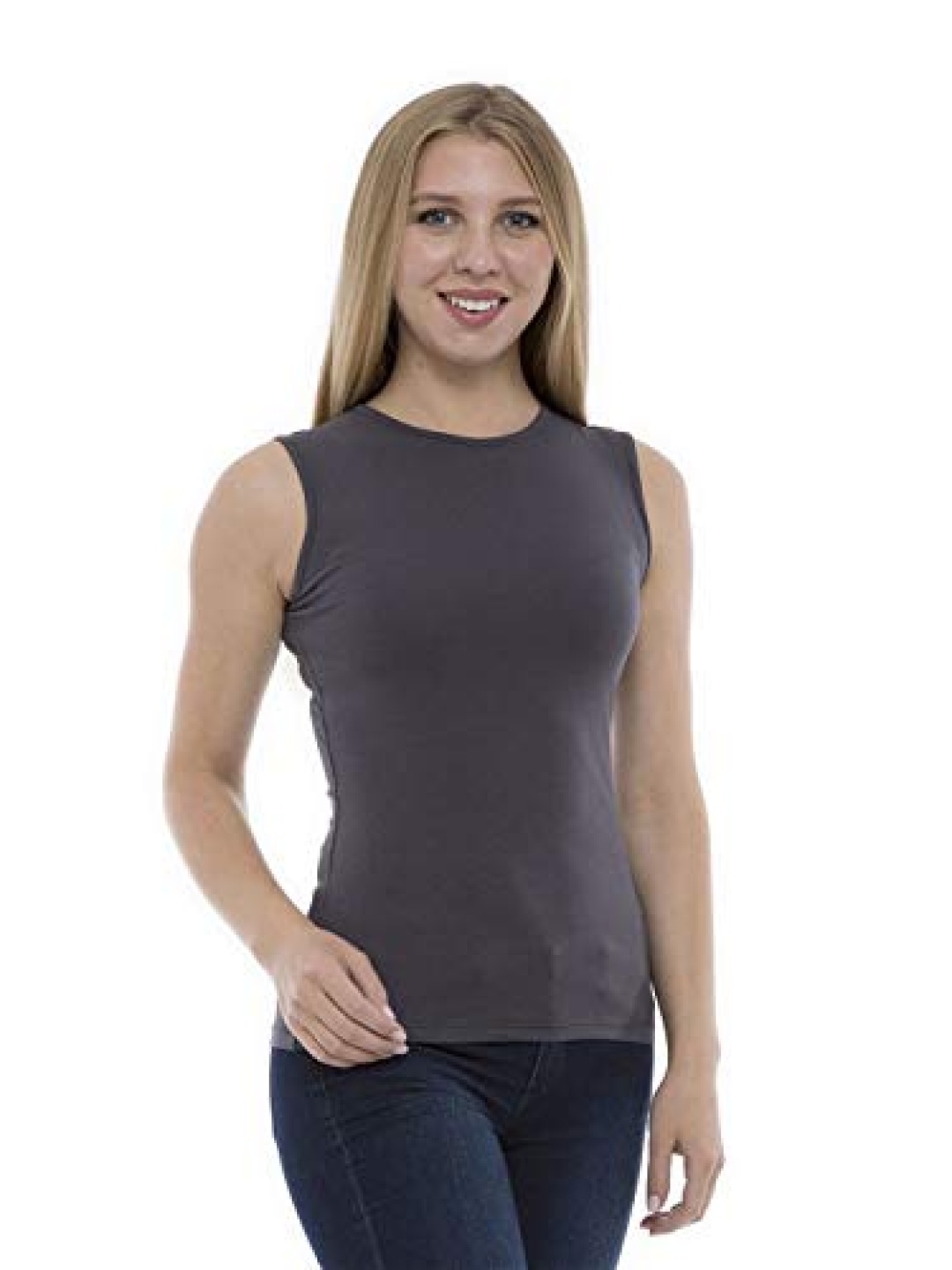 

NOTWILD Women Solid Round Neck Cotton T-shirt, Grey