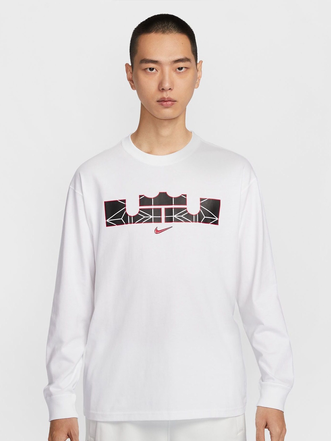 

Nike LeBron Men Max90 Long-Sleeve Basketball T-Shirt, White
