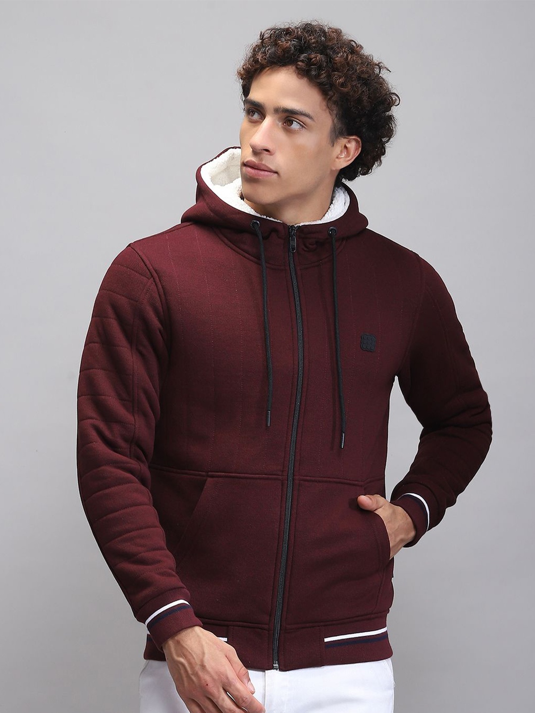

rock.it Men Hooded Sweatshirt, Burgundy