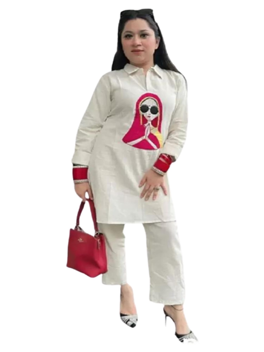 

13-Star Print T-shirt Dress, White