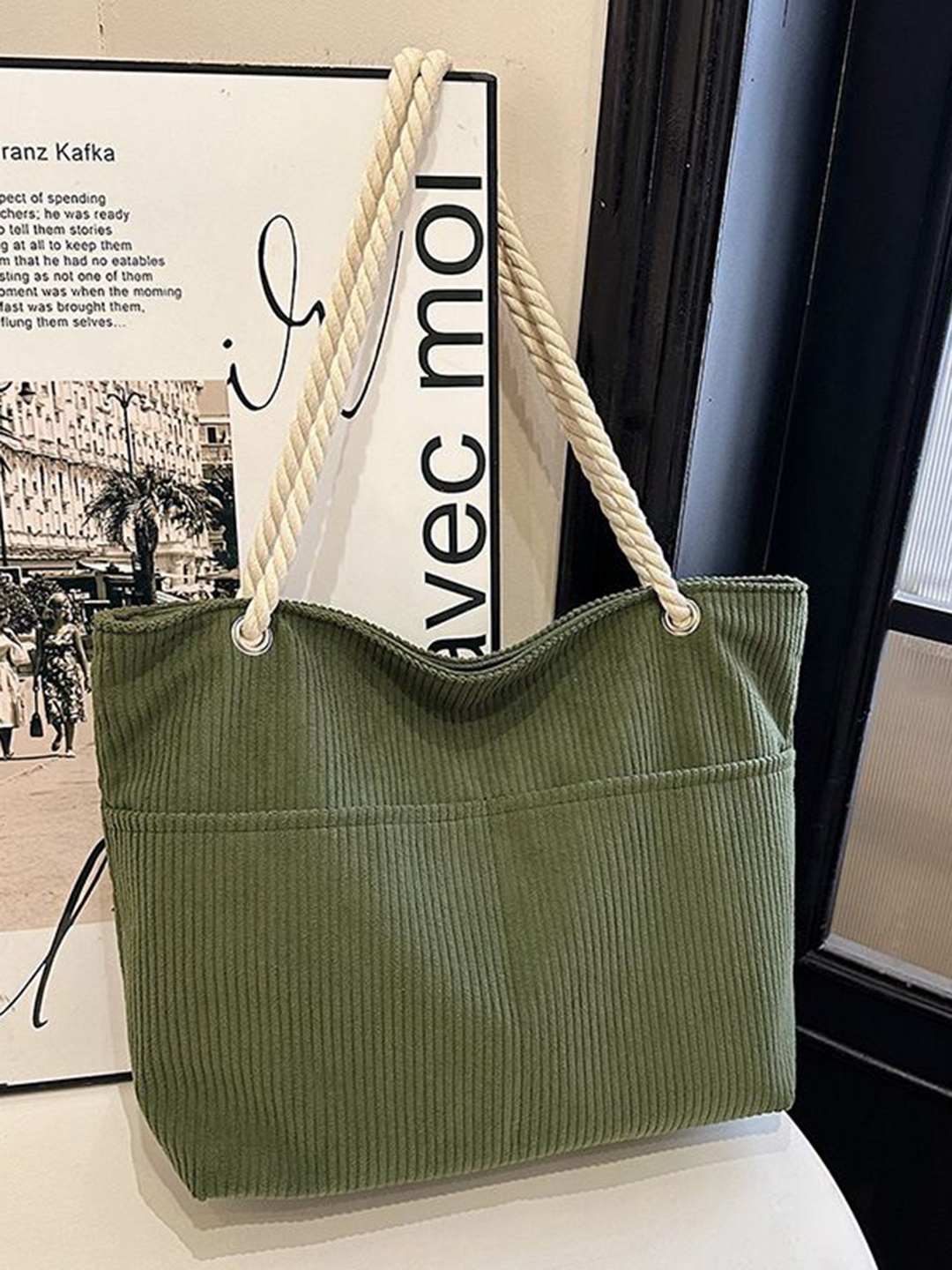 

StyleCast Women Textured Shopper Tote Bag, Olive