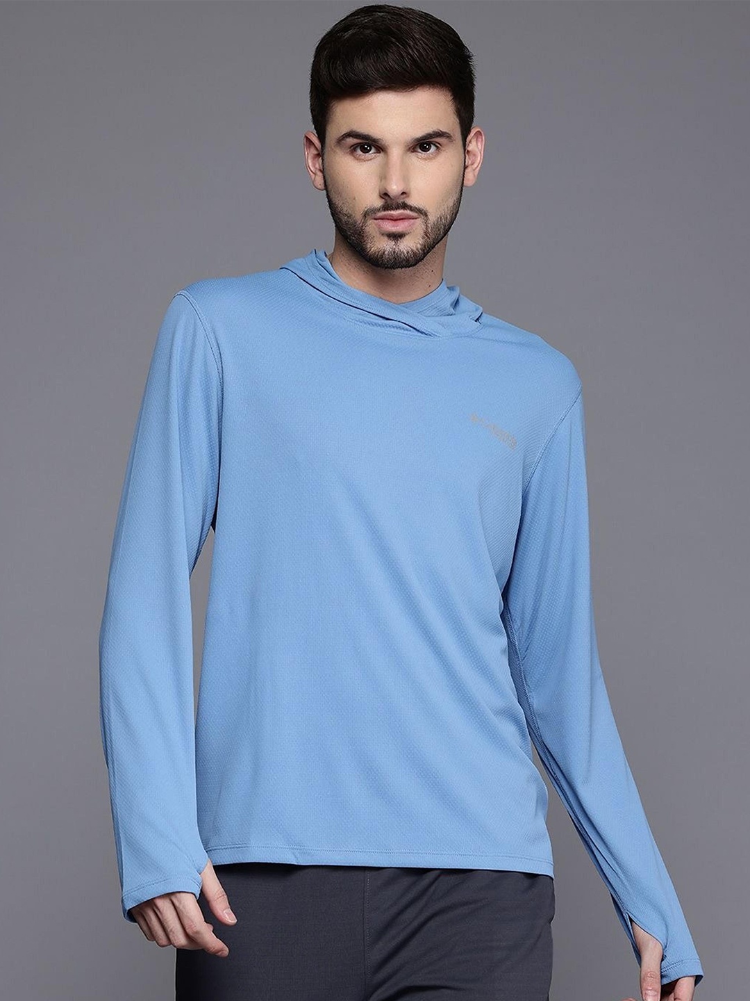 

Columbia Omni-Shade Long Sleeve Hooded Sweatshirt, Blue