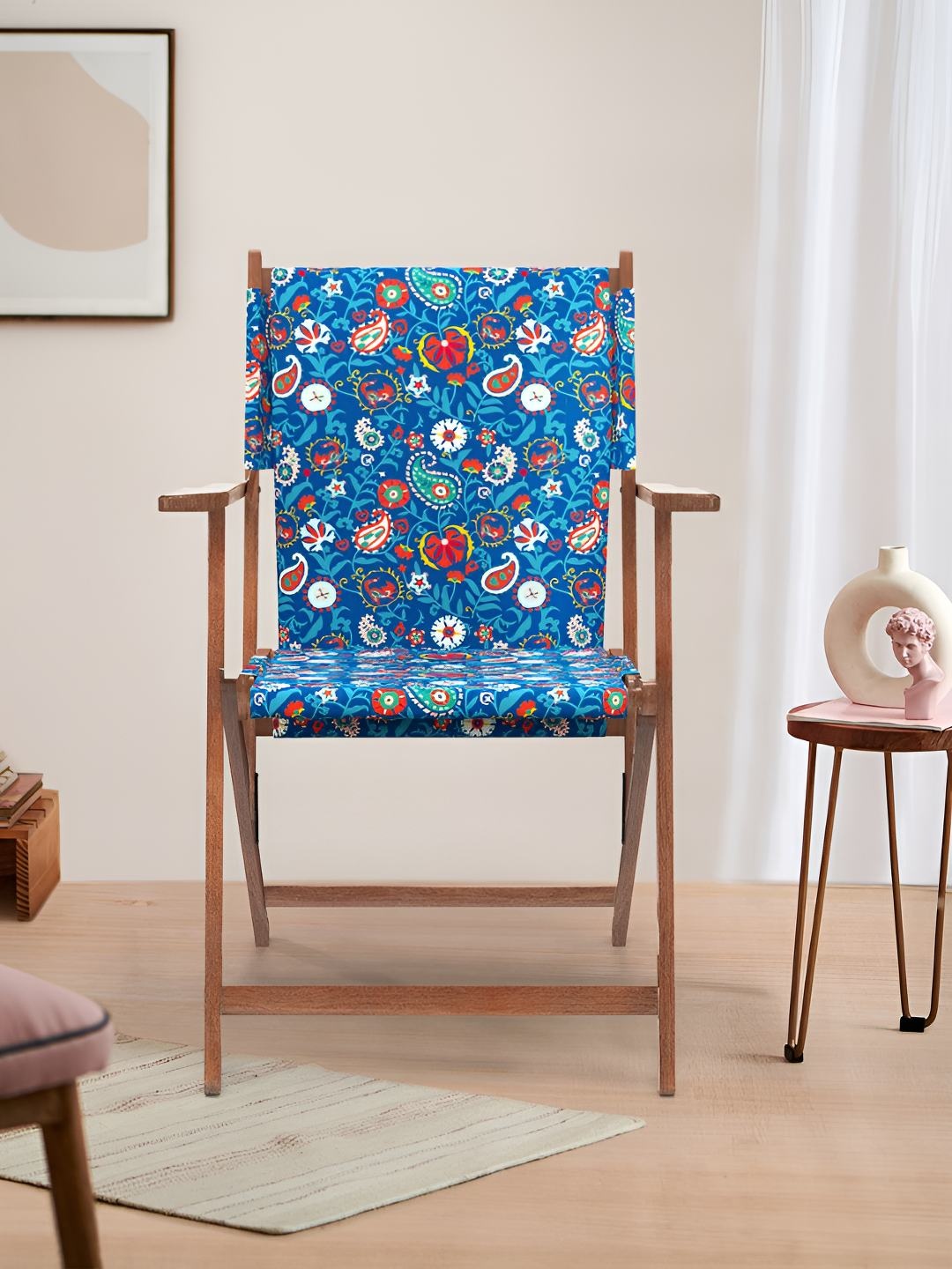 

Chumbak Blue India Paisleys Bistro Folding Chair