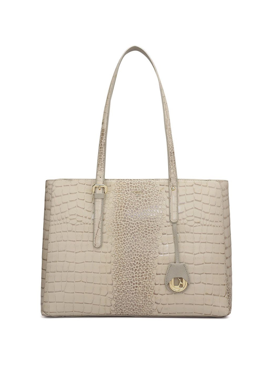 

Da Milano Women Textured Shopper Leather Tote Bag, Beige