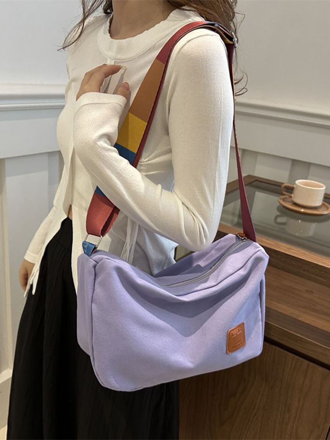 

StyleCast Women Solid Crossbody Sling Bag, Lavender