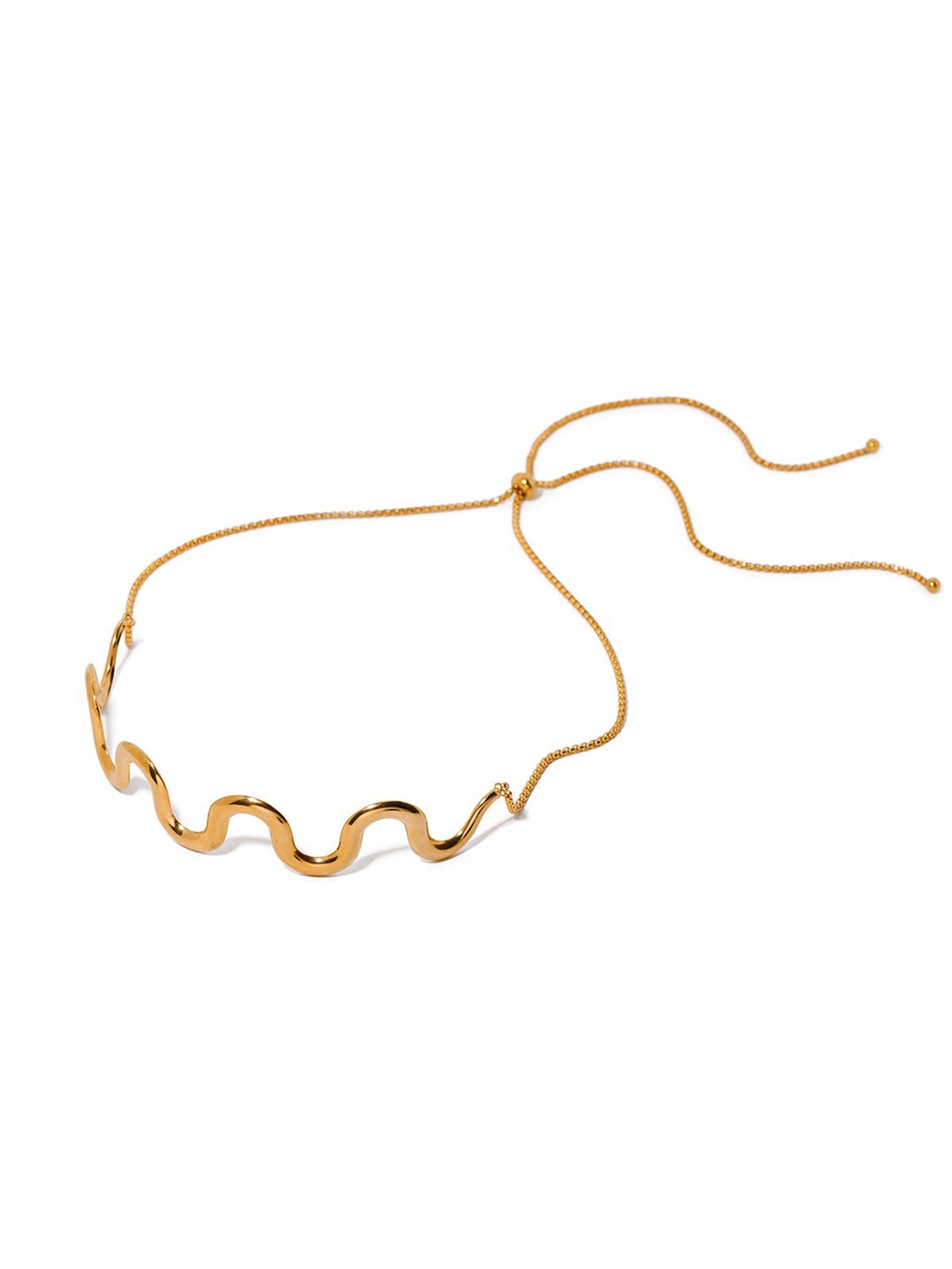 

KAORI BY SHREYA AGARWAL Stainless Steel Gold-Plated Curved Choker Necklace