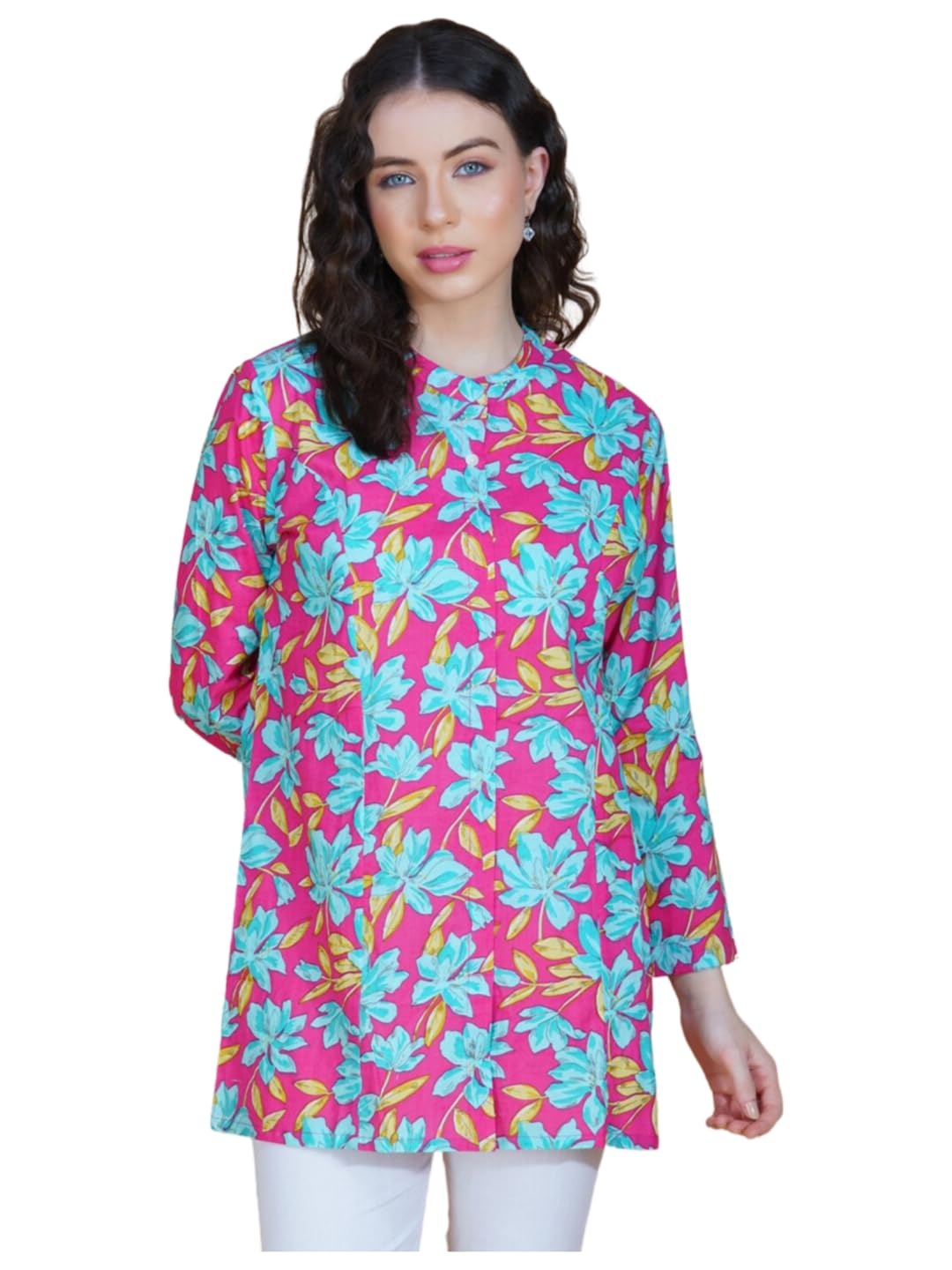 

13-Star Women Slim Fit Floral Opaque Casual Shirt, Pink
