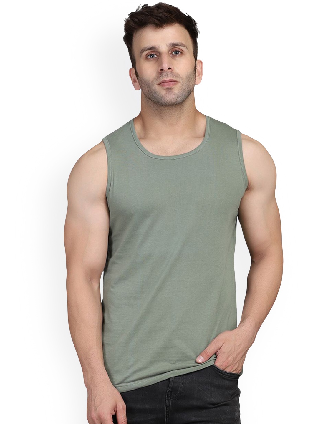 

Woostro Pack of 2 Assorted Cotton Innervest, Green
