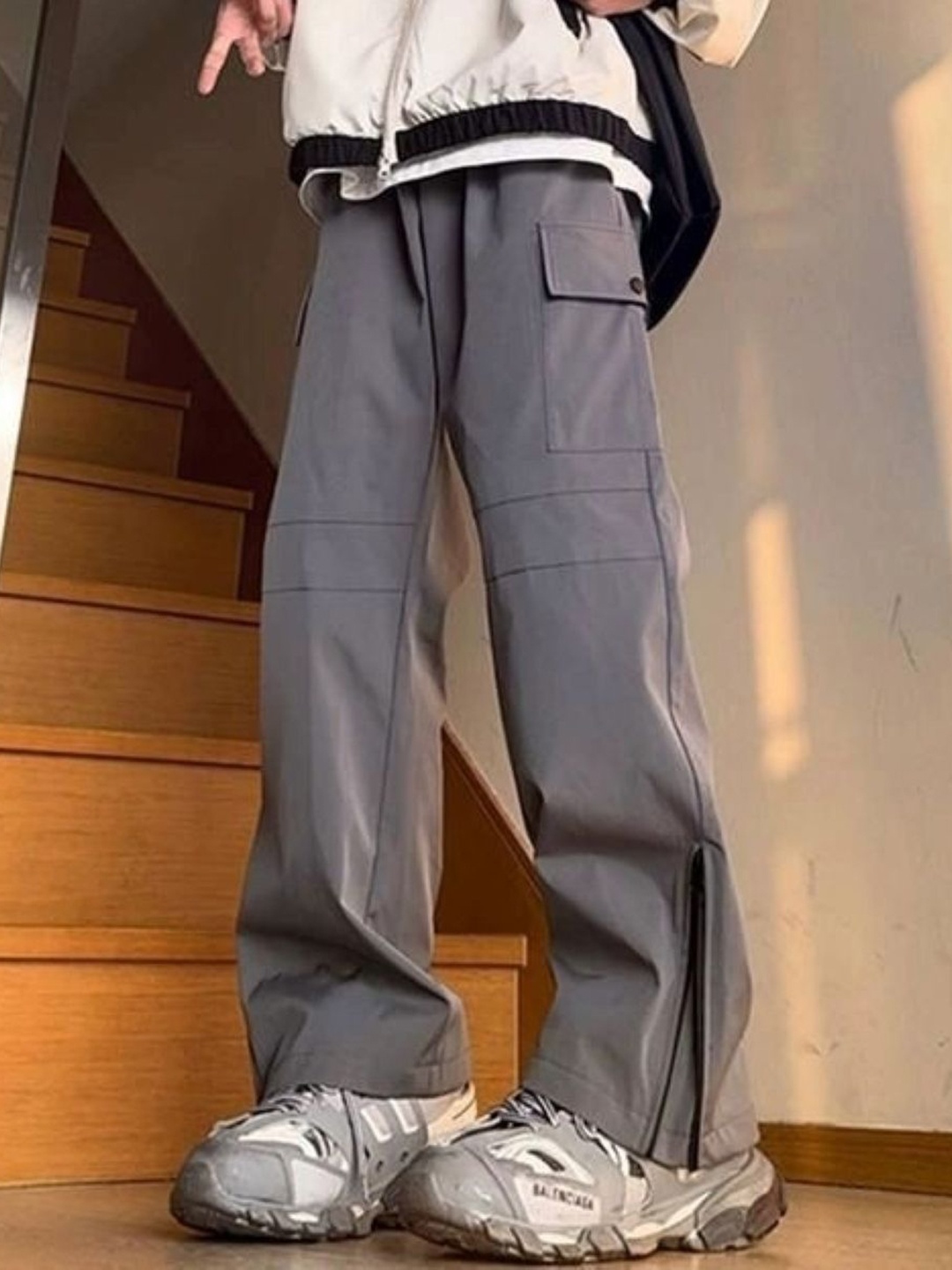 

StyleCast Men Mid-Rise Original Trousers, Grey