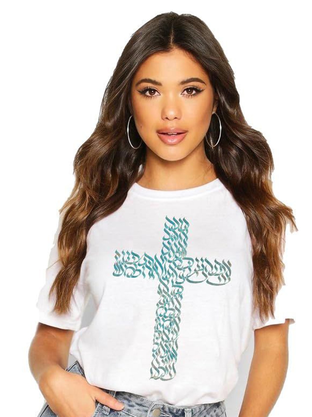 

VLAM Women Typography Printed Pockets T-shirt, White