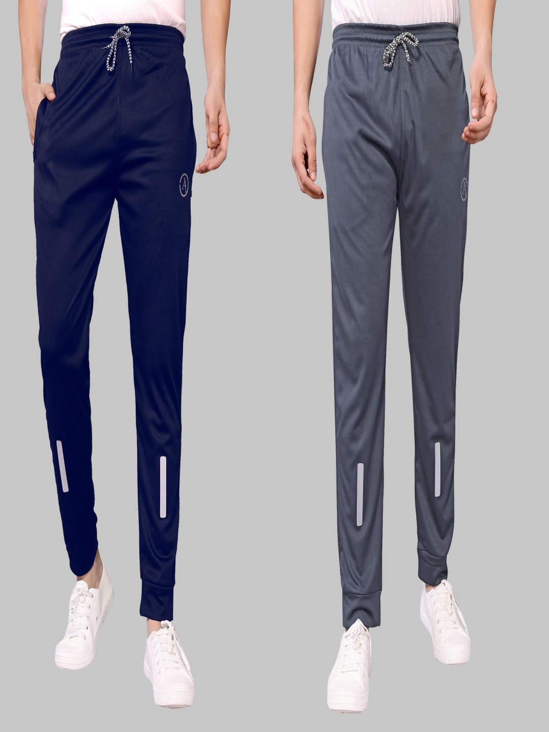 

Moda Rapido Men Pack Of 2 Mid-Rise Joggers, Grey