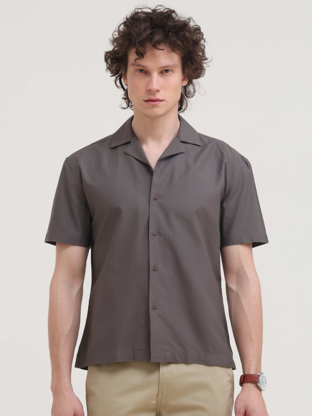 

Grit and Flair Men Comfort Opaque Casual Shirt, Brown