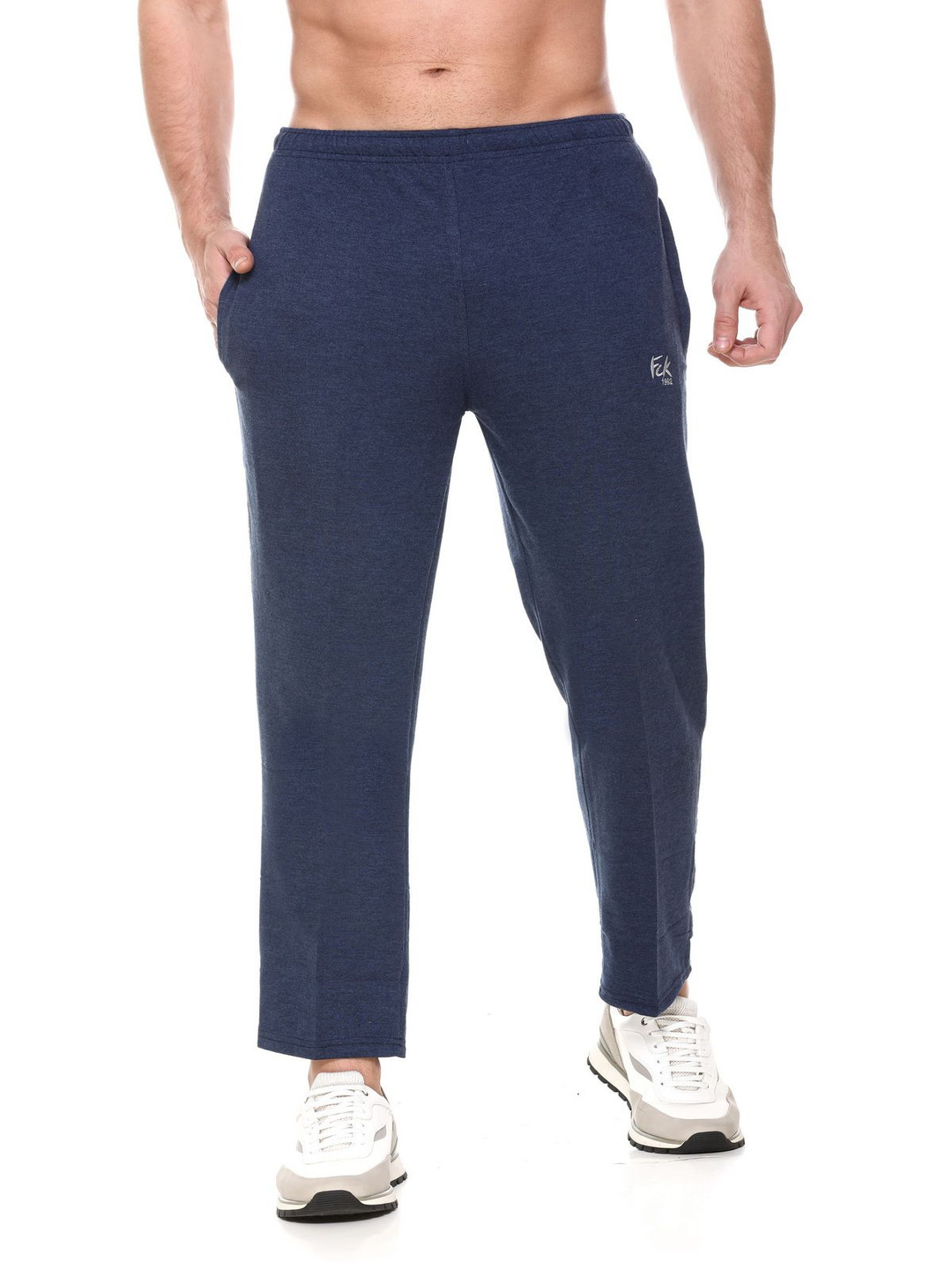 

FCKPLUS Men Cotton Track Pants, Blue