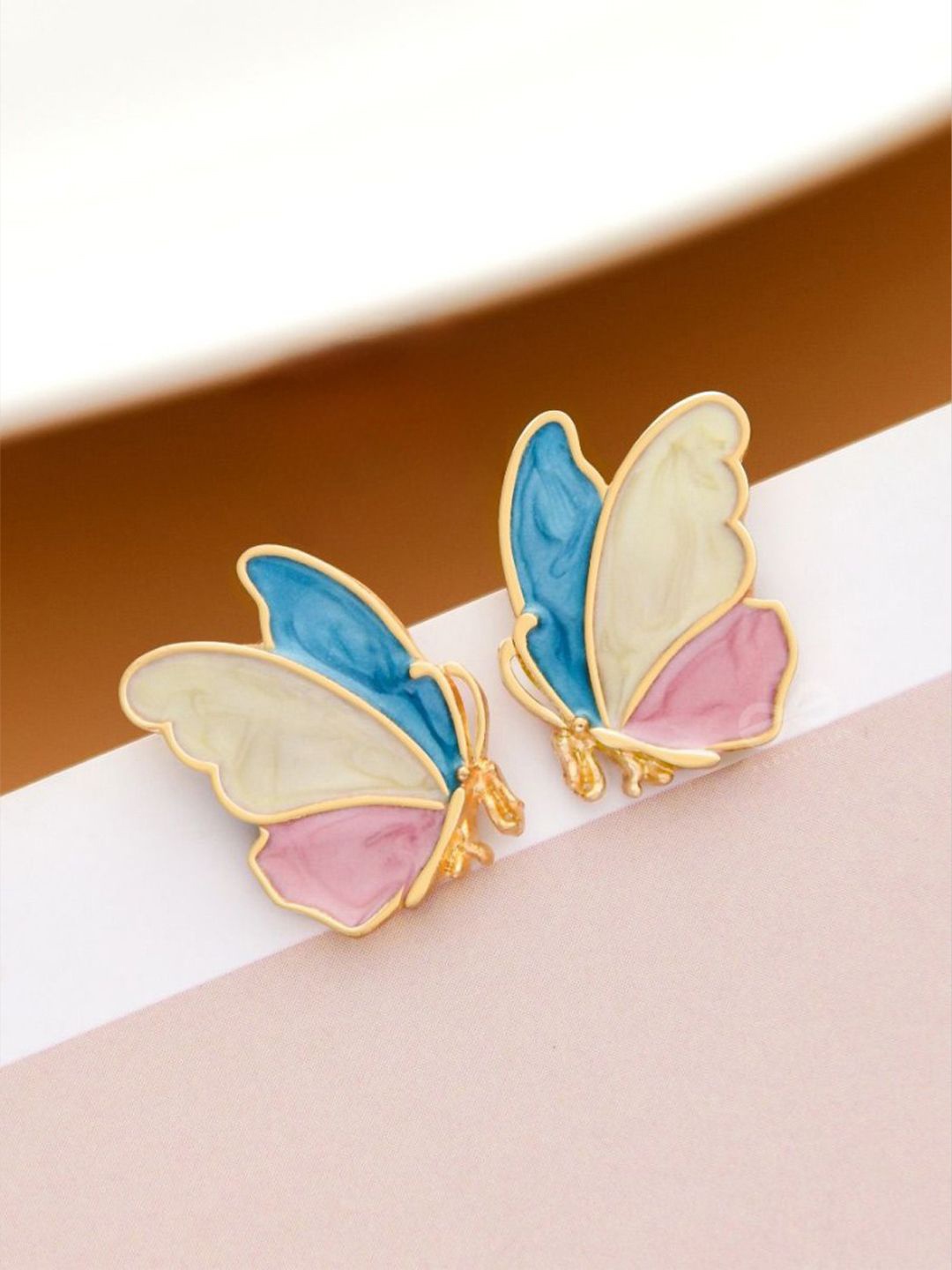 

BEYTER Sterling Silver Butterfly Shaped Studs, Gold