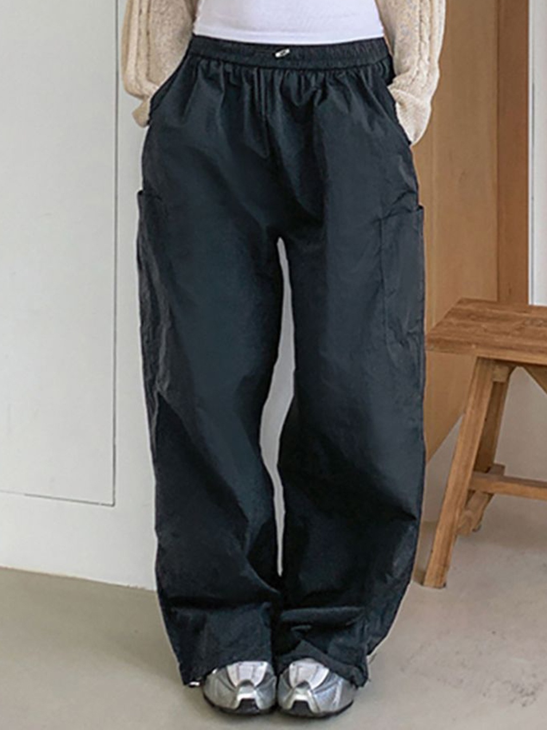 

StyleCast x Revolte Women Easy Wash Pleated Trousers, Navy blue