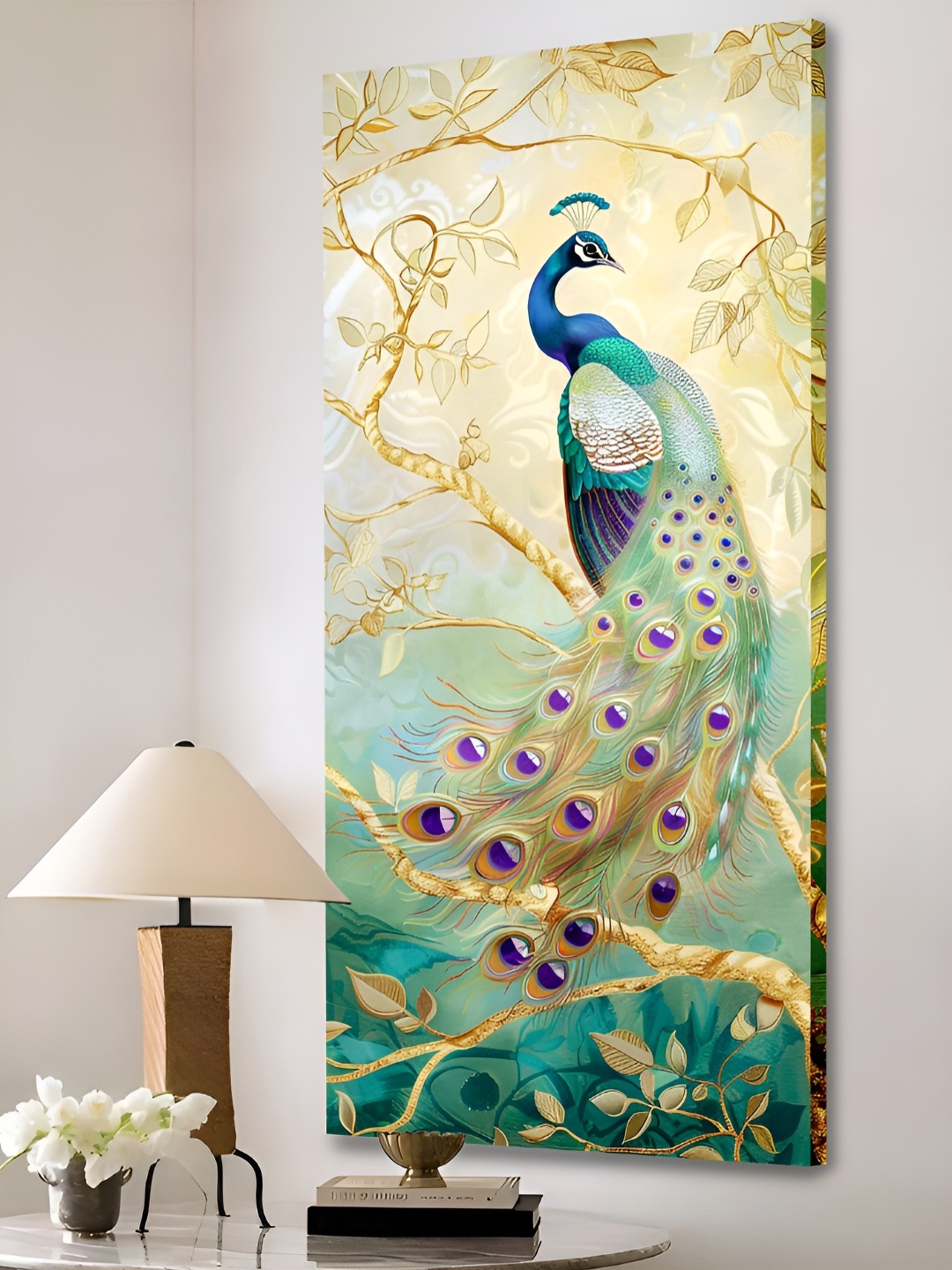 

Art Street Green & Beige 1 Piece Canvas Birds and Animals Wall Paintings