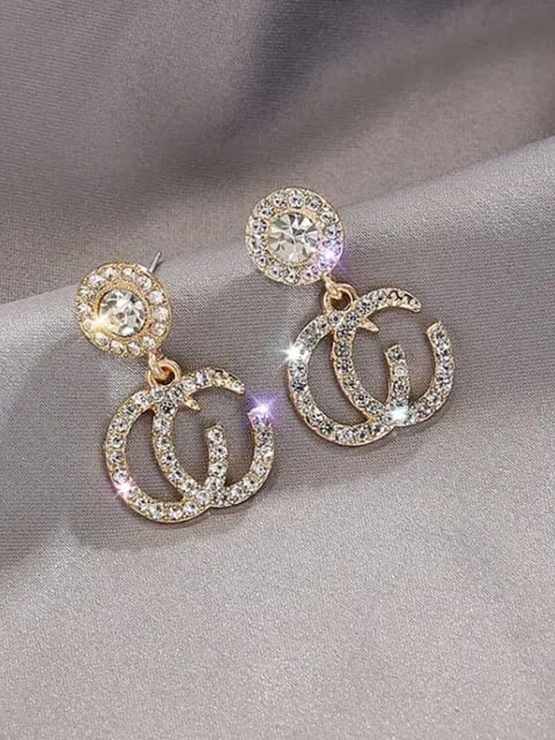 

BEYTER Gold-Plated Zircon Circular Drop Earrings