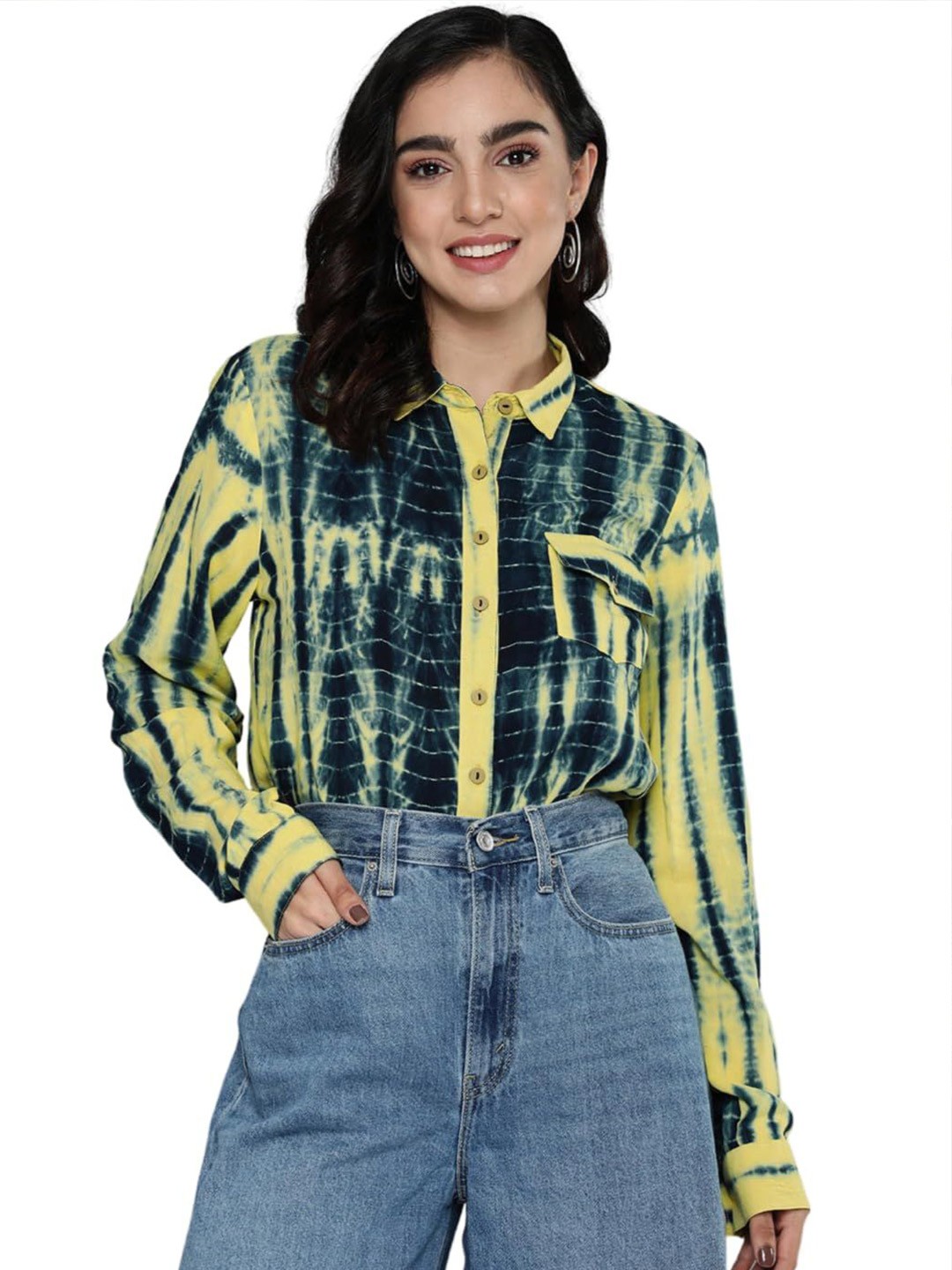 

13-Star Women Slim Fit Tartan Checks Opaque Casual Shirt, Yellow