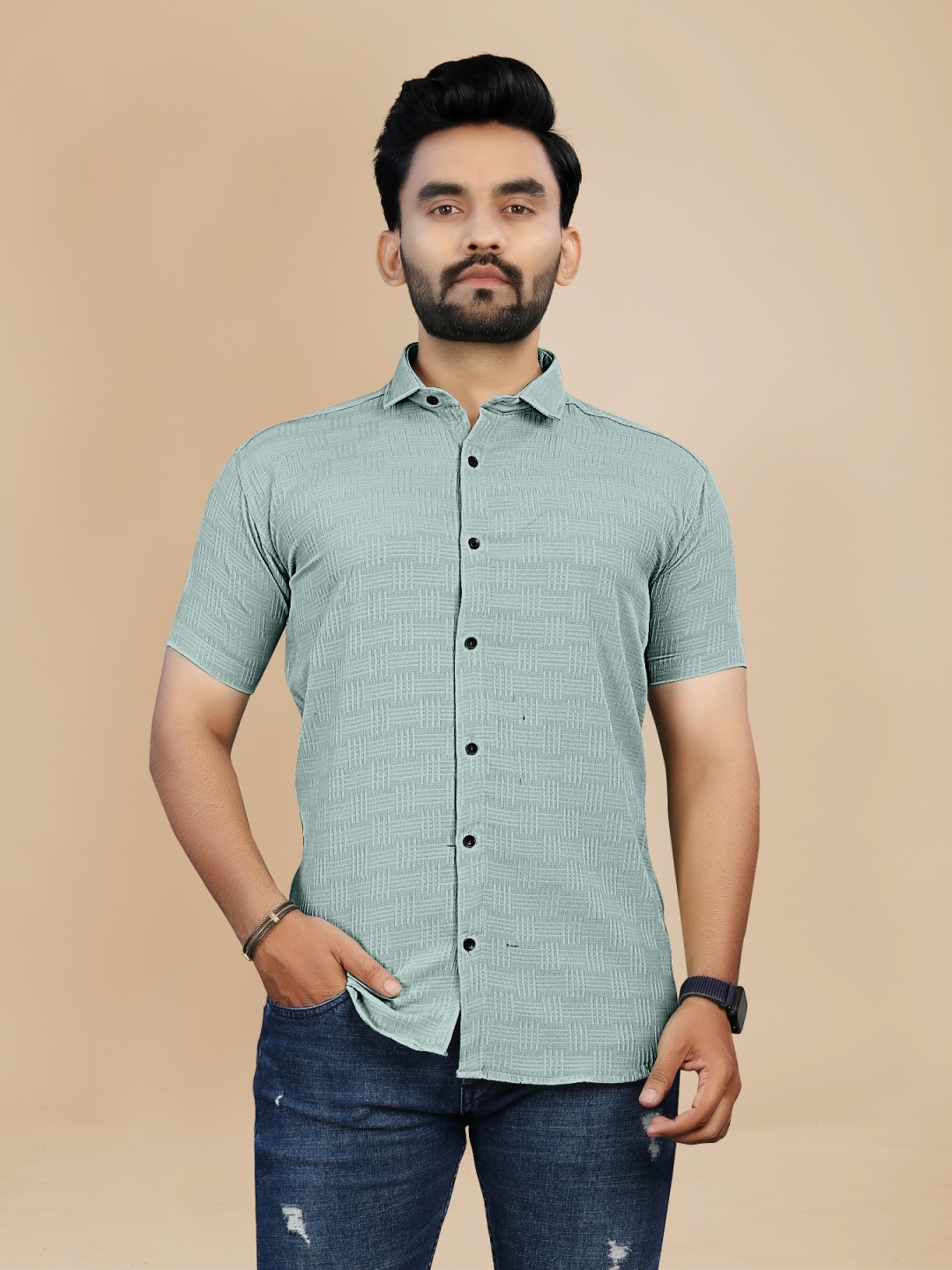 

Fashion FRICKS Men Opaque Casual Shirt, Blue