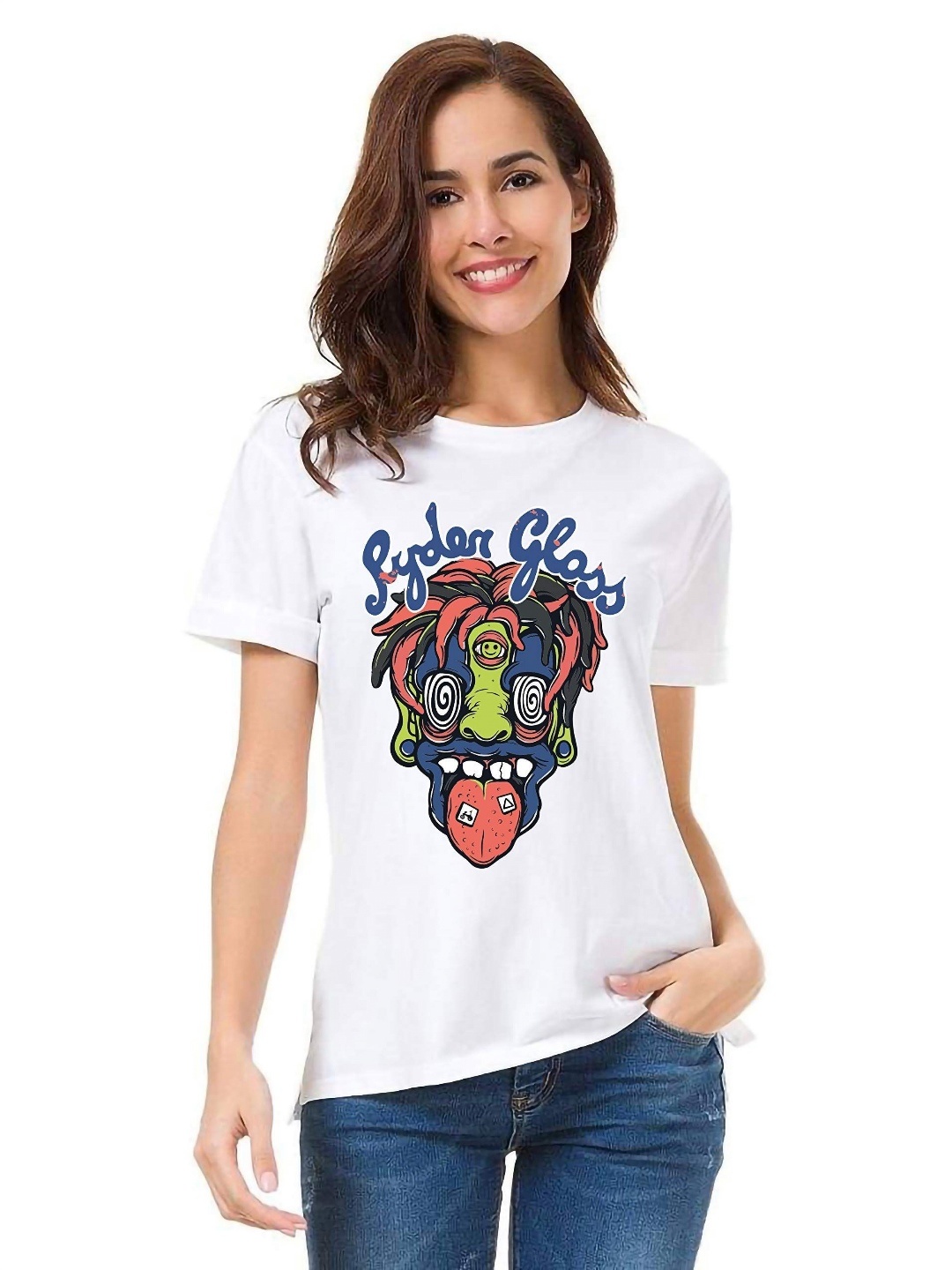 

VLAM Women Printed T-shirt, White