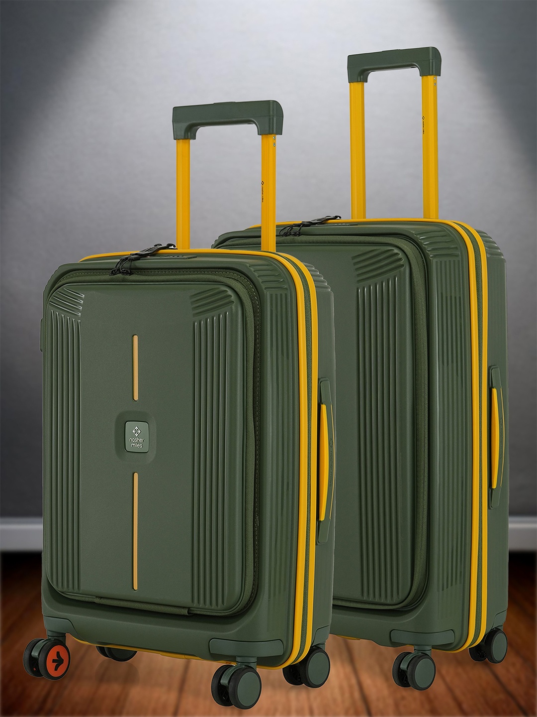 

Nasher Miles Alexandria Polypropylene Set of 2 S/M Green Yellow Trolley Bags (55-65 cm)