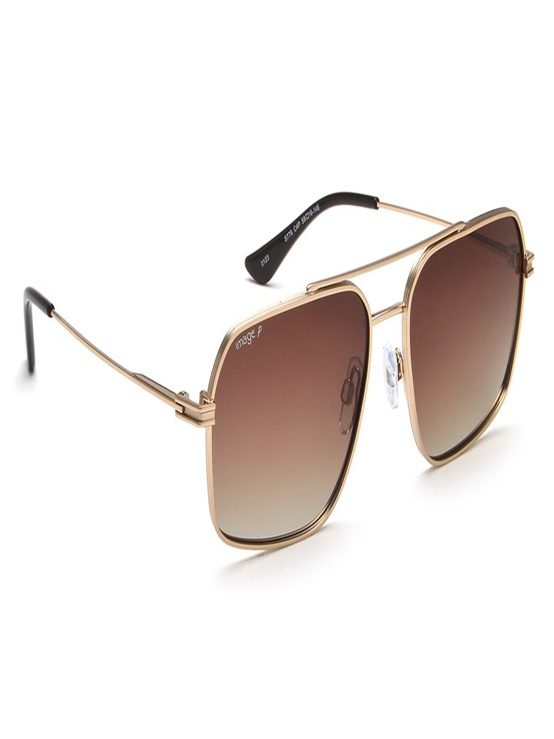 

Image Men Square Sunglasses with Polarised and UV Protected Lens IMS776C4PSG, Brown