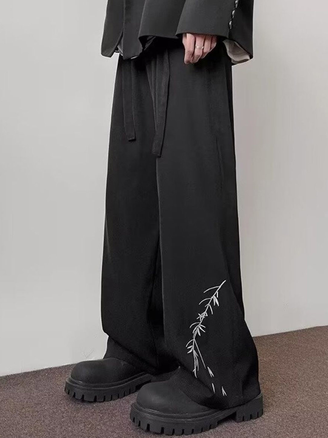 

StyleCast Men Original Regular Fit Wide Leg Trousers, Black
