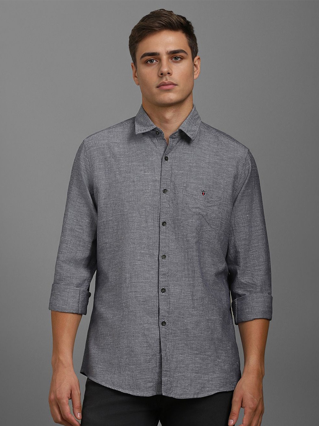 

Louis Philippe Sport Men Slim Fit Textured Casual Shirt, Grey