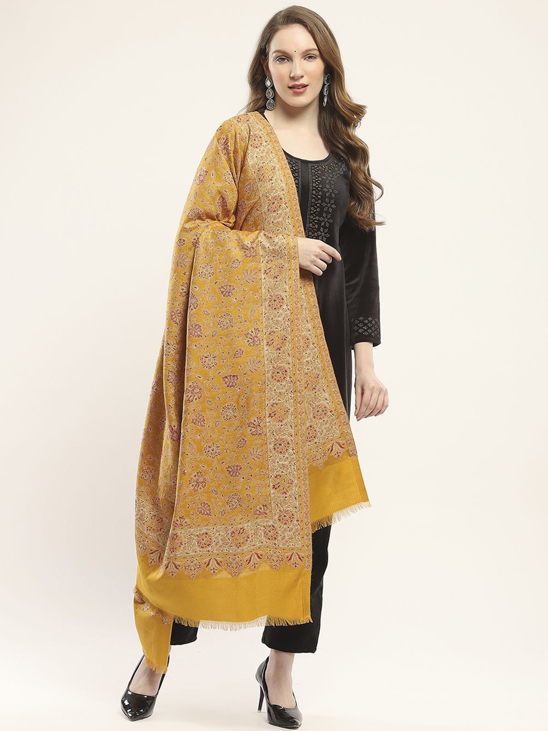 

Monte Carlo Self Design Acrylic Shawl, Mustard