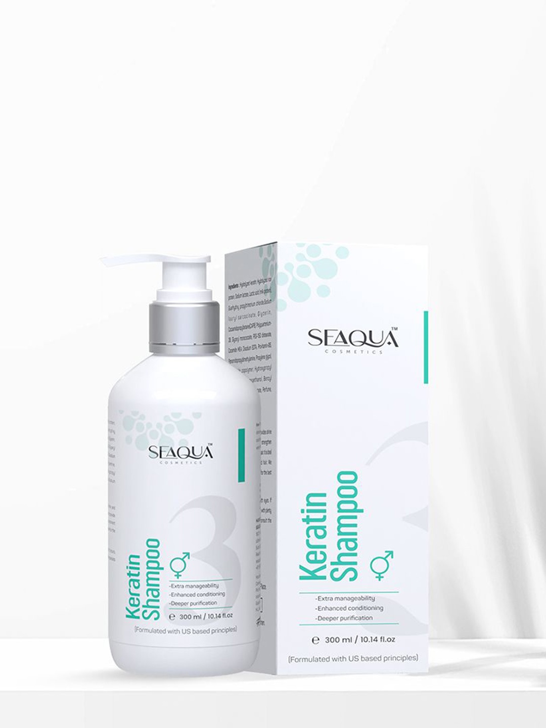 

Seaqua cosmetics Keratin Shampoo For Deeper Purification - 300 ml, White