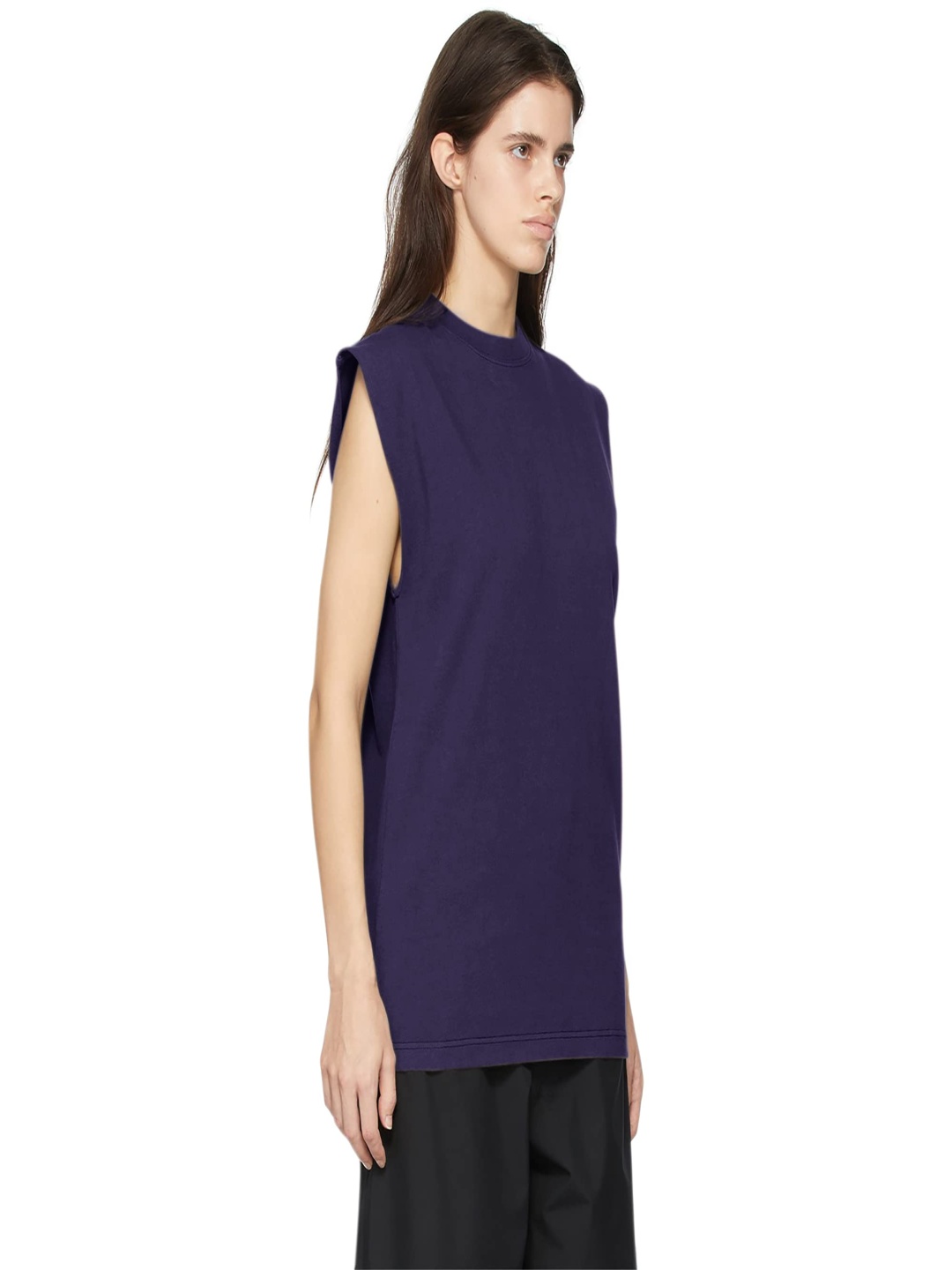 

NOTWILD Women Solid Round Neck Cotton T-shirt, Navy blue