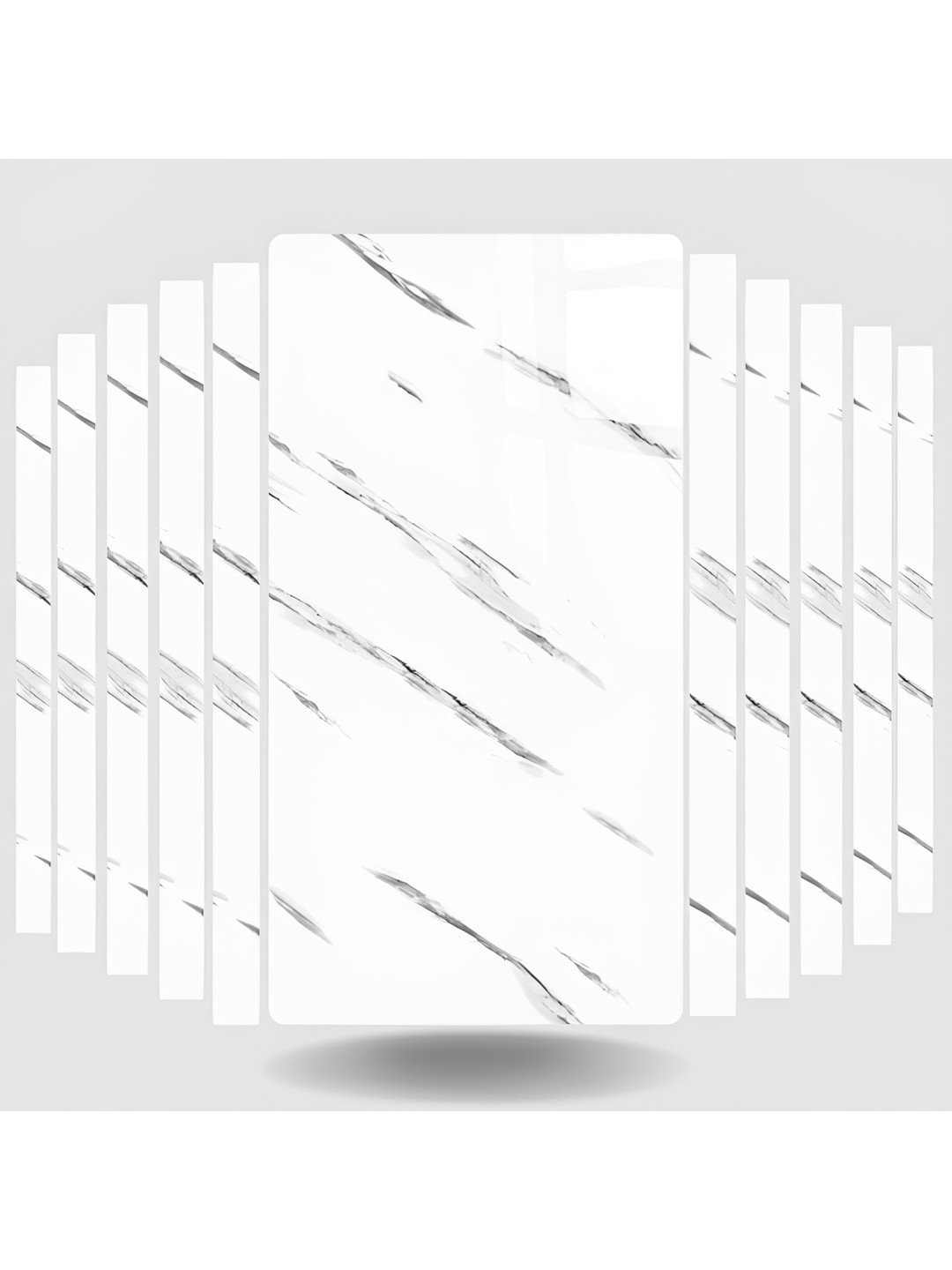 

ANNA CREATIONS 20-Pcs White & Grey Printed Waterproof Wallpaper