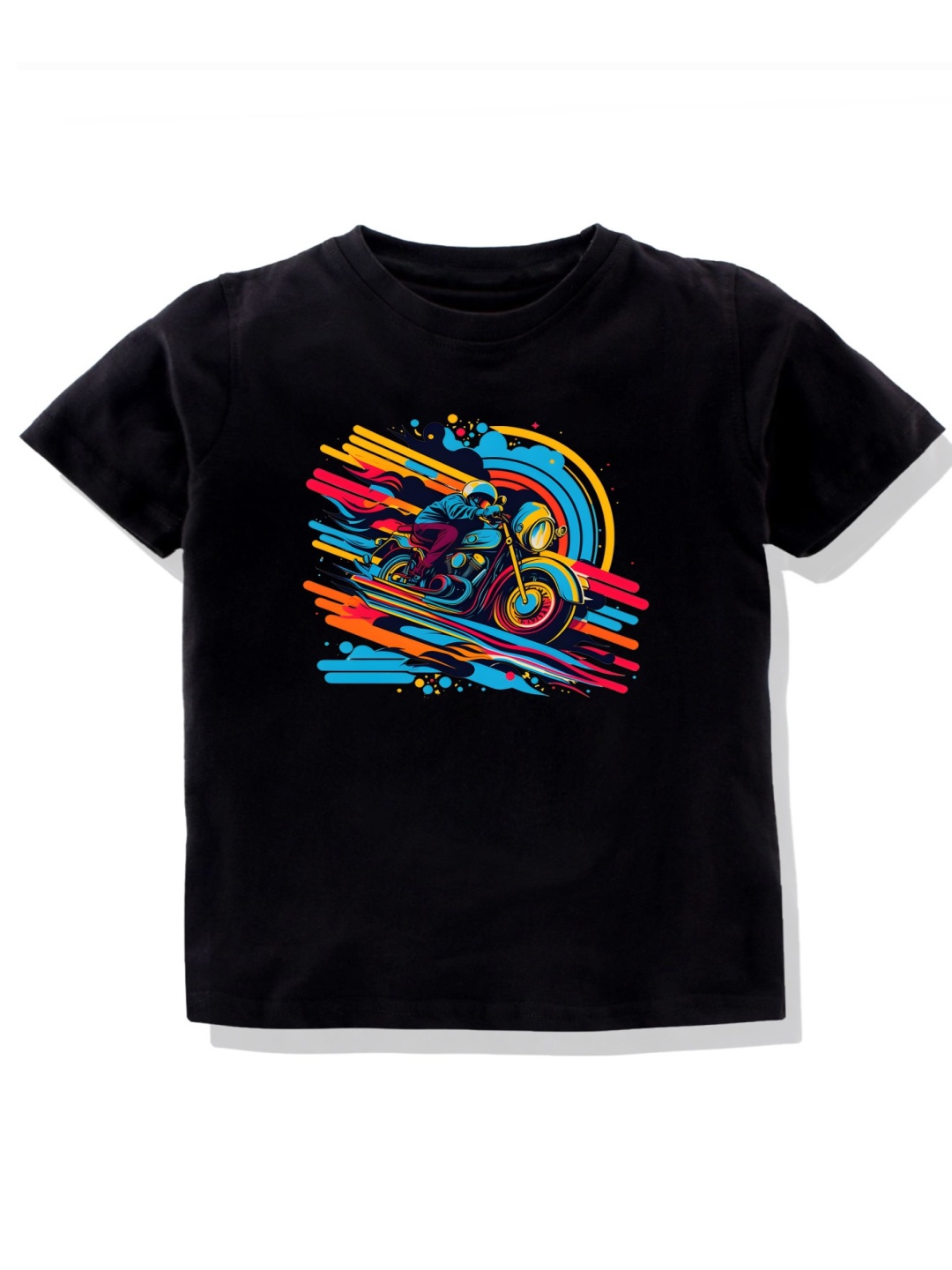 

KAVEE Boys Bio Finish Graphic Printed Round Neck Pure Cotton T-shirt, Black
