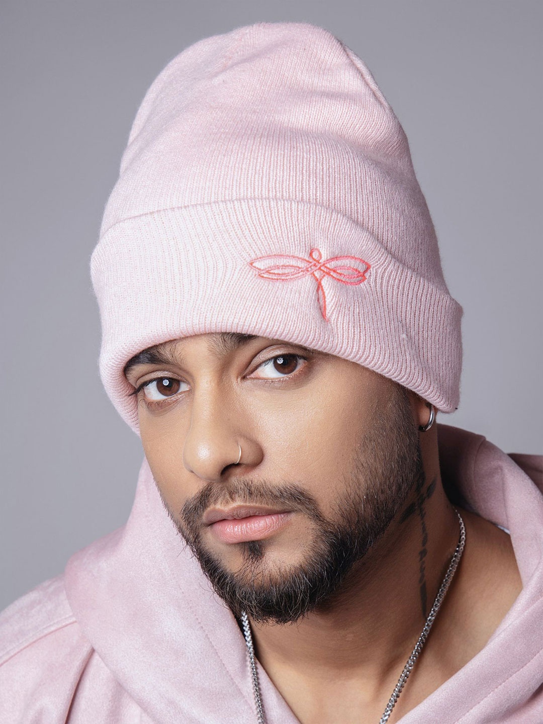 

HOP HEAD Men Woollen Beanie, Pink