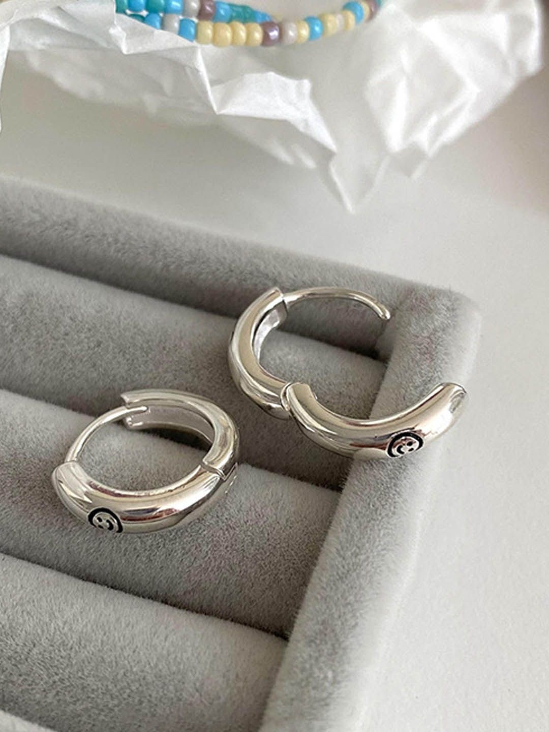 

StyleCast Silver-Toned Contemporary Shaped Hoop Earrings