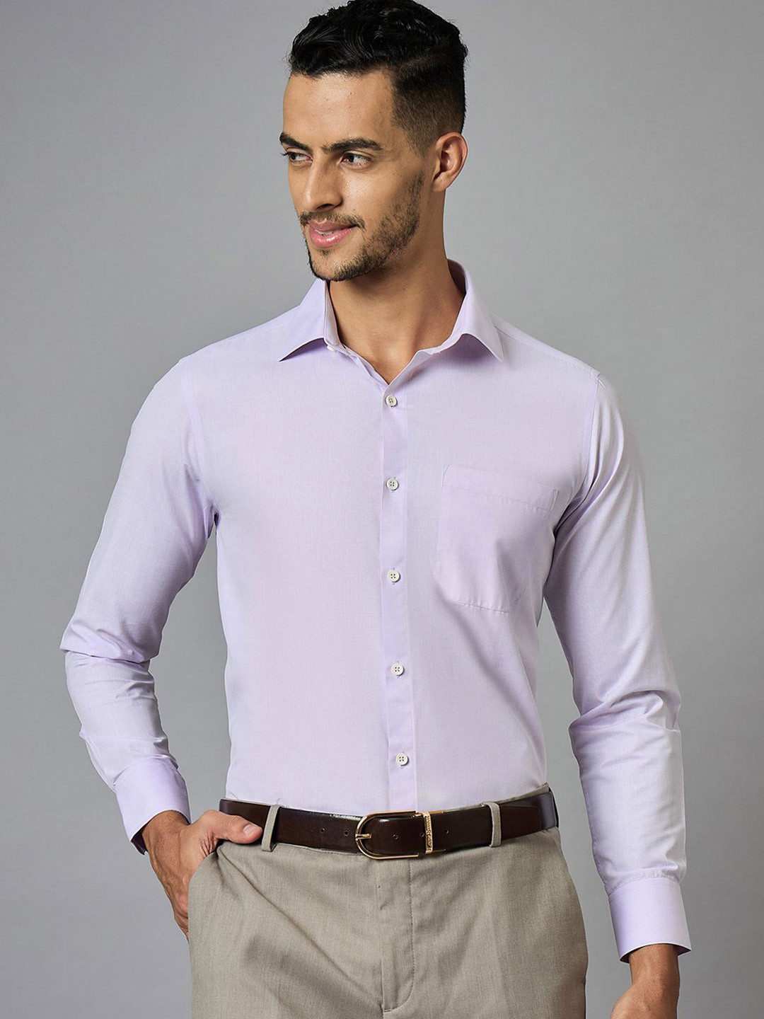 

LOUIS STITCH Men Classic Opaque Formal Shirt, Purple